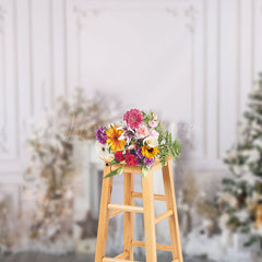 Lofaris Pure Wall Floral Decor Christmas Photo Backdrop