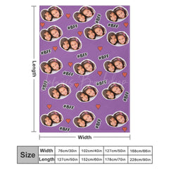 Lofaris Purple Best Friend Forever Tag Custom Photo Blanket