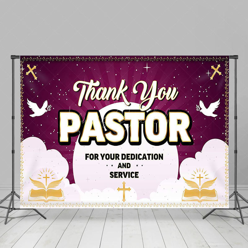 Lofaris Purple Boho Sun Pigeon Thank You Pastor Backdrop