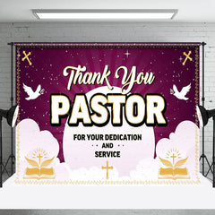 Lofaris Purple Boho Sun Pigeon Thank You Pastor Backdrop