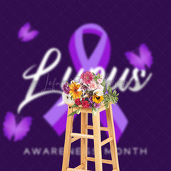 Lofaris Purple Butterfly Happy Lupus Awareness Month Backdrop