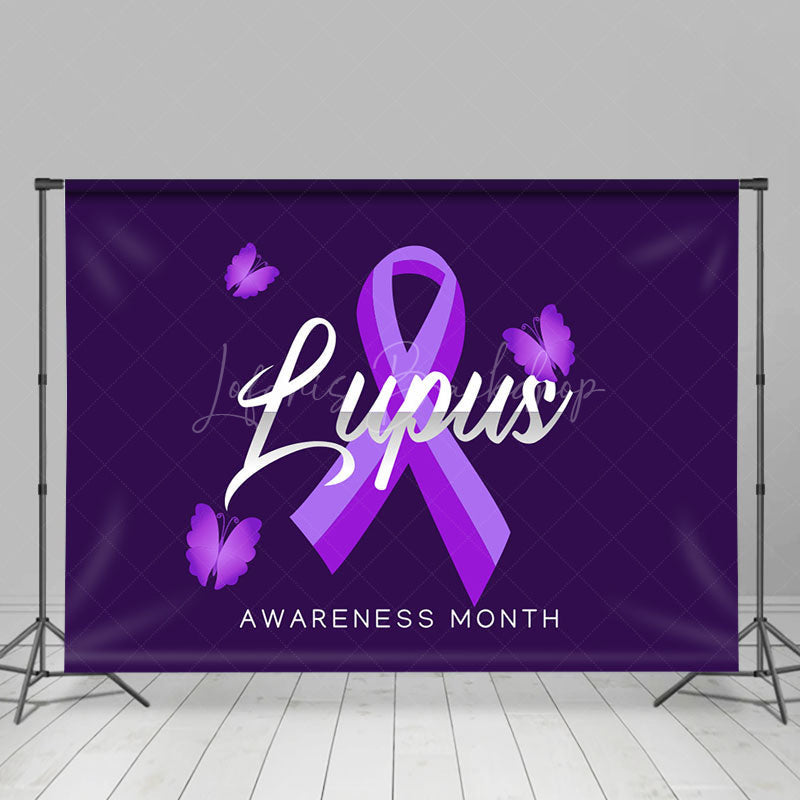 Lofaris Purple Butterfly Happy Lupus Awareness Month Backdrop