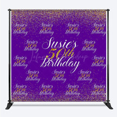 Lofaris Purple Gold Custom Step And Repeat Birthday Banner