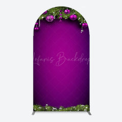 Lofaris Purple Green Pine Leaf Bells Christmas Arch Backdrop