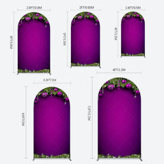 Lofaris Purple Green Pine Leaf Bells Christmas Arch Backdrop