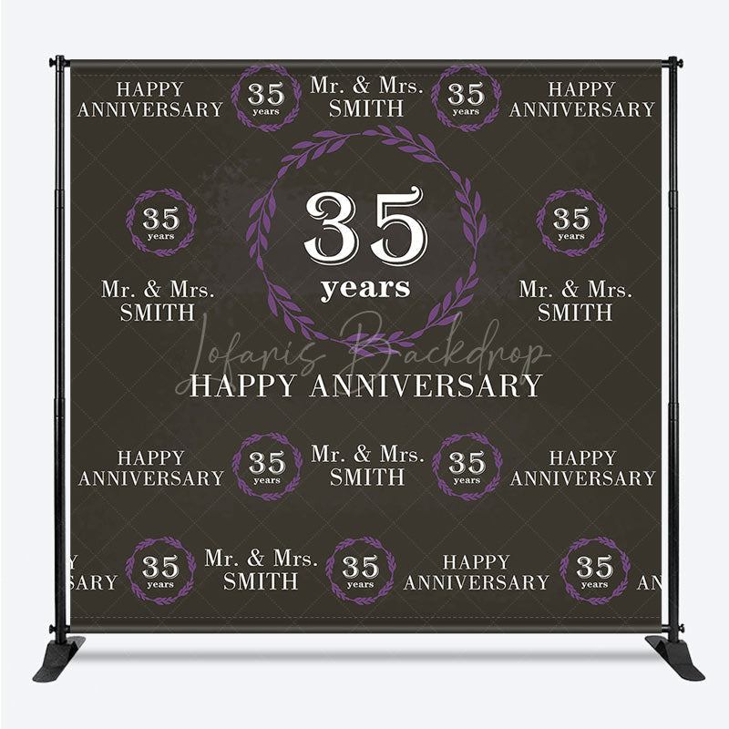 Lofaris Purple Leaves Step And Repeat Anniversary Backdrop