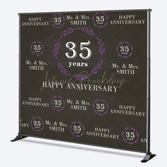 Lofaris Purple Leaves Step And Repeat Anniversary Backdrop