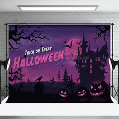 Lofaris Purple Scary Vibe Mountain Villa Halloween Backdrop