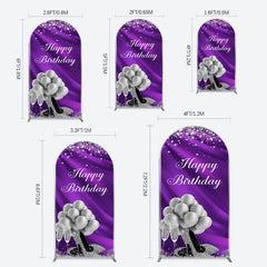 Lofaris Purple Silver Sparke High Heel Birthday Arch Backdrop