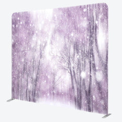 Lofaris Purple Snowy Nature Forest Scene Christmas Backdrop