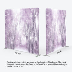 Lofaris Purple Snowy Nature Forest Scene Christmas Backdrop