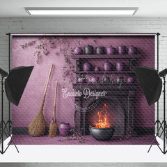 Lofaris Purple Wall Floral Broom Brazier Fine Art Backdrop