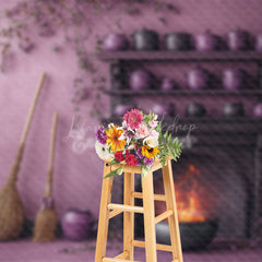 Lofaris Purple Wall Floral Broom Brazier Fine Art Backdrop