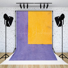 Lofaris Purple Yellow Cement Paint Wall Fine Art Backdrop