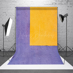 Lofaris Purple Yellow Cement Paint Wall Fine Art Backdrop