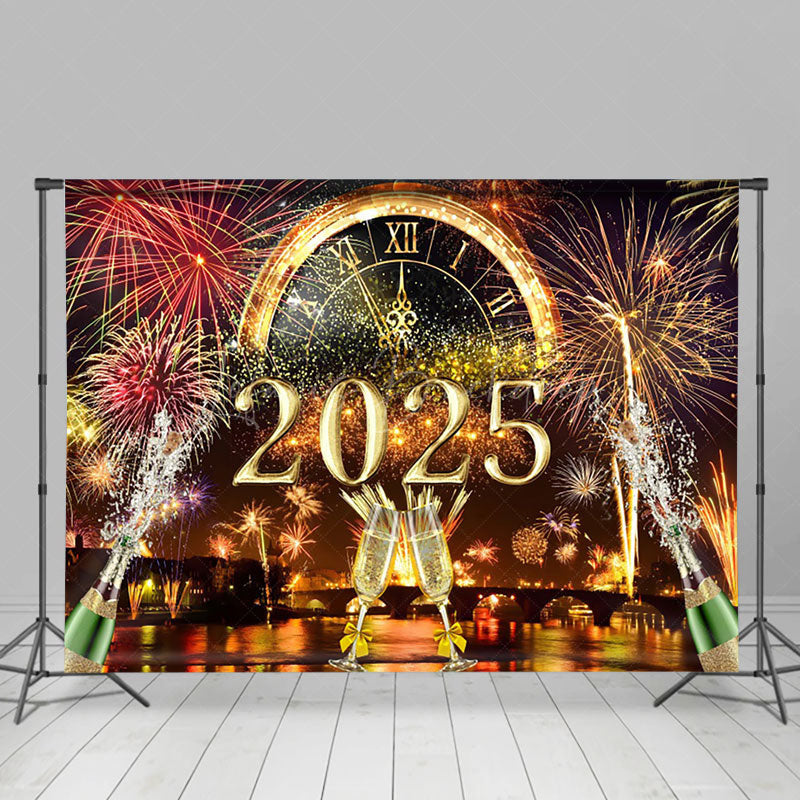 Lofaris Pyrotechnic Countdown 2025 New Year Party Backdrop