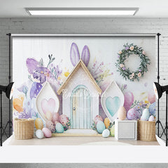 Lofaris Rabbit Hutch Colorful Eggs Easter Photo Backdrop