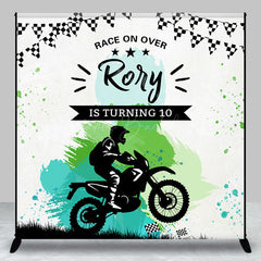 Lofaris Race On Over Motorcycle Custom 10th Birthday Backdrop