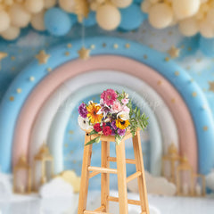 Lofaris Rainbow Arch Balloons Fairy Tale Cake Smash Backdrop