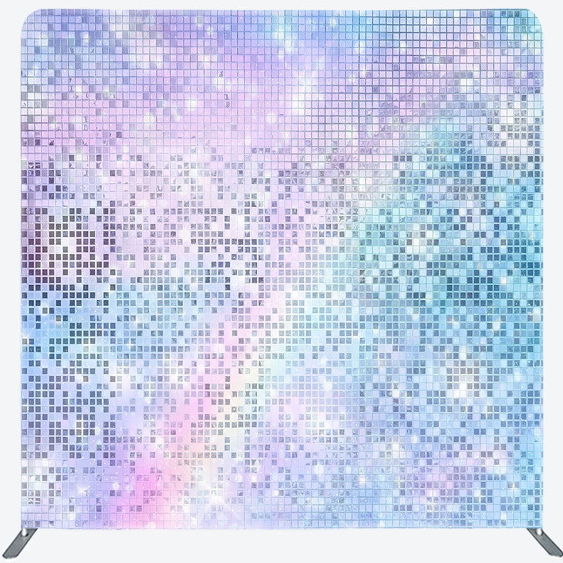 Lofaris Rainbow Colorful Pixel Double-Sided Square Backdrop