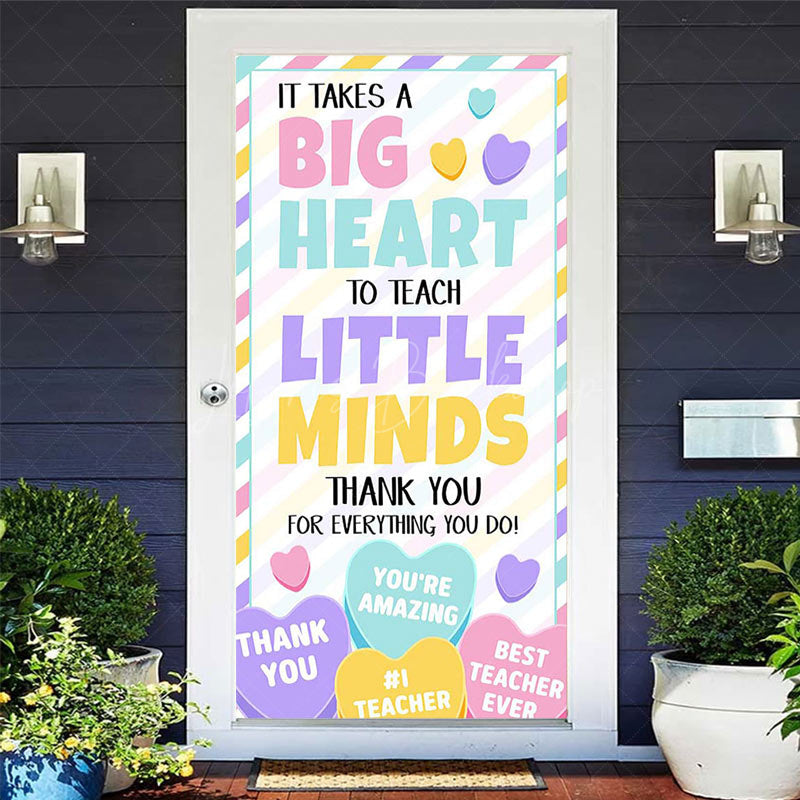 Lofaris Rainbow Hearts Teaching Valentines Day Door Cover