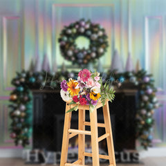 Lofaris Rainbow Sparkle Wall Fireplace Christmas Backdrop