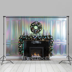 Lofaris Rainbow Sparkle Wall Fireplace Christmas Backdrop