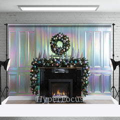 Lofaris Rainbow Sparkle Wall Fireplace Christmas Backdrop