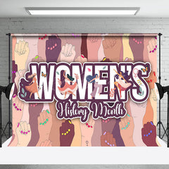 Lofaris Raised Arms Cheers Womens History Month Backdrop