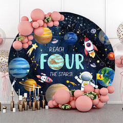 Lofaris Reach Four The Stars Galaxy Round Birthday Backdrop