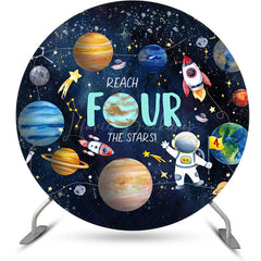 Lofaris Reach Four The Stars Galaxy Round Birthday Backdrop