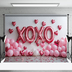 Lofaris Realistic Pink Balloons Xoxo Valentines Day Backdrop