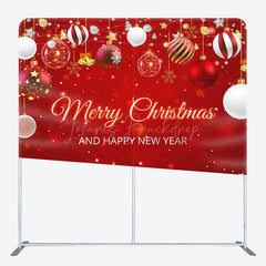 Lofaris Red Bells Merry Christmas Double-Sided Backdrop