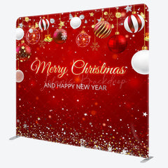 Lofaris Red Bells Merry Christmas Double-Sided Backdrop