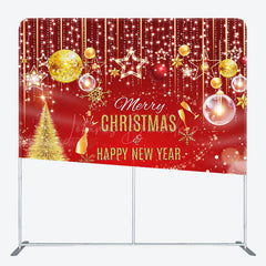 Lofaris Red Bokeh Merry Christmas Happy New Year Backdrop