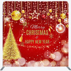 Lofaris Red Bokeh Merry Christmas Happy New Year Backdrop