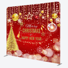 Lofaris Red Bokeh Merry Christmas Happy New Year Backdrop