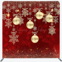 Lofaris Red Bokeh Shiny Snowflake Merry Christmas Backdrop