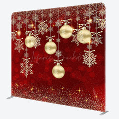 Lofaris Red Bokeh Shiny Snowflake Merry Christmas Backdrop