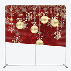 Lofaris Red Bokeh Shiny Snowflake Merry Christmas Backdrop