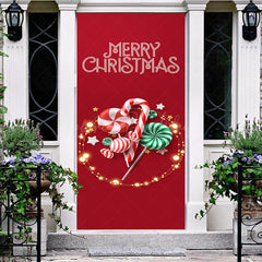 Lofaris Red Candy Light Strip Merry Christmas Door Cover