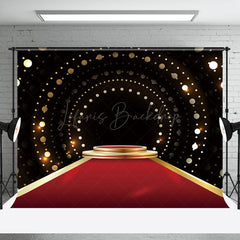 Lofaris Red Carpet Podium Gold Dots Photogrpahy Backdrop