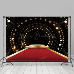 Lofaris Red Carpet Podium Gold Dots Photogrpahy Backdrop