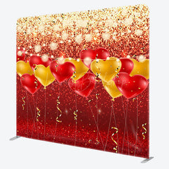 Lofaris Red Glitter Balloon Valentines Day Pillow Case Backdrop