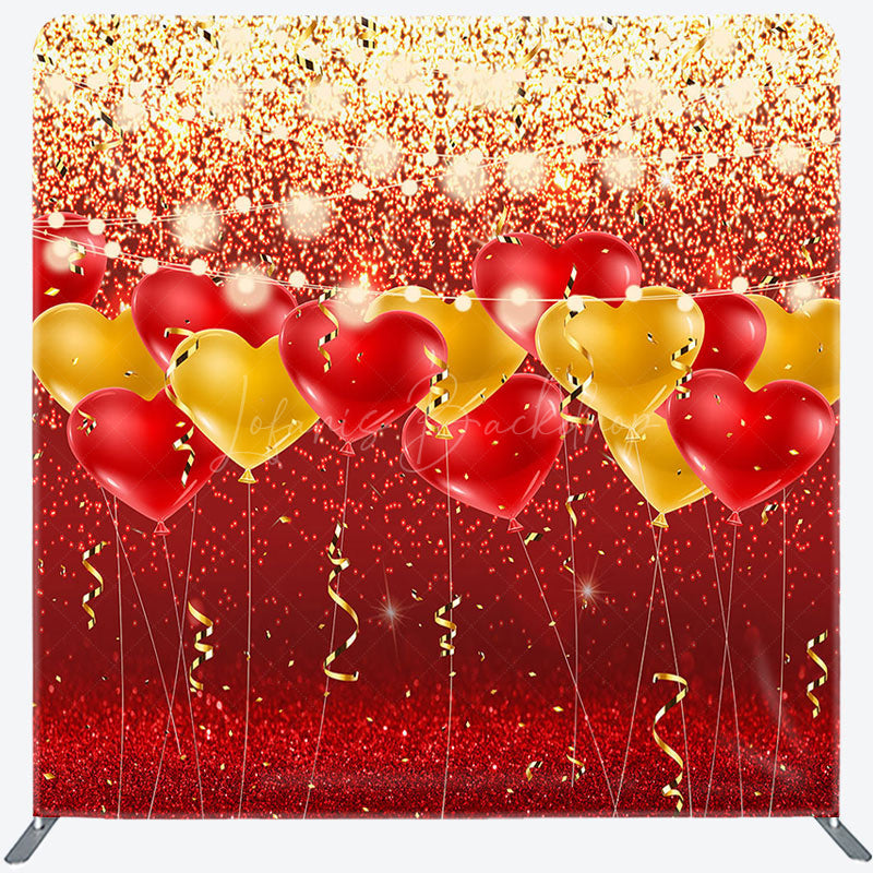 Lofaris Red Glitter Balloon Valentines Day Pillow Case Backdrop