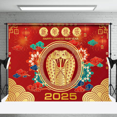 Lofaris Red Gold Auspicious Chinese Snake New Year Backdrop