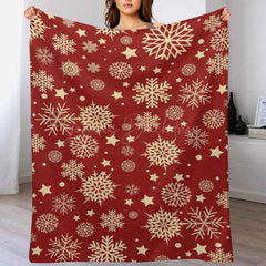 Lofaris Red Gold Christmas Snowflake Blanket Gift Souvenir