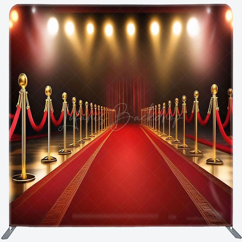 Lofaris Red Gold Sunlight Carpet Square Double-Sided Backdrop