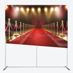 Lofaris Red Gold Sunlight Carpet Square Double-Sided Backdrop