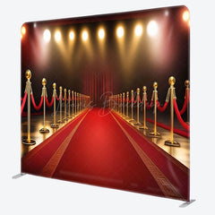 Lofaris Red Gold Sunlight Carpet Square Double-Sided Backdrop